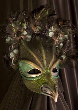 Dark Green & Gold Dragon Mask